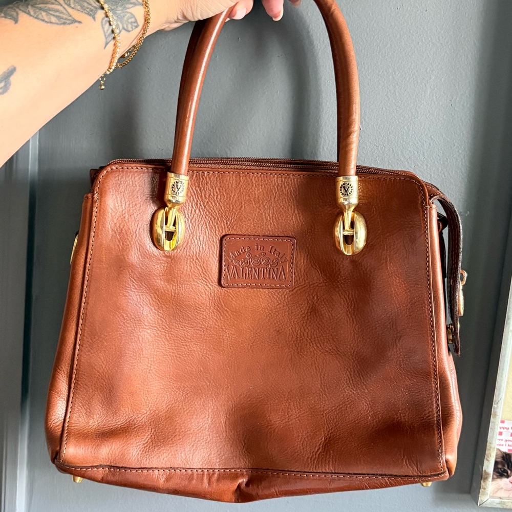 Valentina Brown Leather Tote Bag